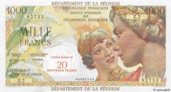 20 NF sur 1000 Francs Union Française REUNION  1971 P.55b UNC