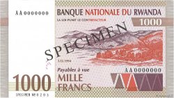1000 Francs Spécimen RUANDA  1994 P.24s FDC