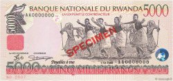 5000 Francs Spécimen RUANDA  1998 P.28s FDC