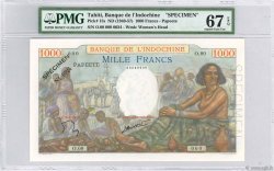 1000 Francs Spécimen TAHITI  1940 P.15cs FDC