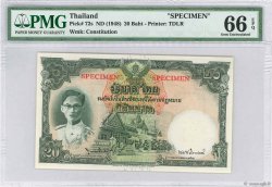 20 Baht Spécimen TAILANDIA  1948 P.072bs FDC