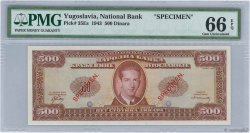 500 Dinara Spécimen YUGOSLAVIA  1943 P.035Es FDC