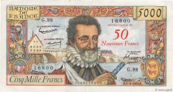 50 NF sur 5000 Francs HENRI IV  FRANCE  1959 F.54.02