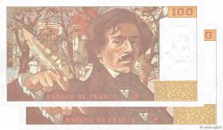 100 Francs DELACROIX modifié Fauté FRANKREICH  1989 F.69.13c fST+