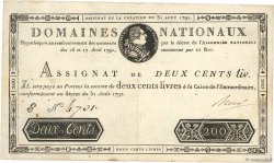 200 Livres  FRANCE  1792 Ass.33a