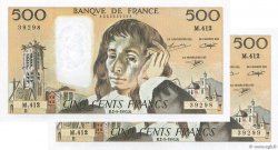500 Francs PASCAL Consécutifs FRANCE  1993 F.71.52-412