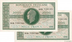 1000 Francs MARIANNE Consécutifs FRANCE  1945 VF.12.01