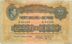 20 Shillings - 1 Pound AFRIQUE DE L EST  1942 P.30A