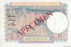 5 Francs Spécimen AFRIQUE ÉQUATORIALE FRANÇAISE Brazzaville 1941 P.06s fST
