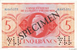 5 Francs Spécimen AFRIQUE ÉQUATORIALE FRANÇAISE  1944 P.15as