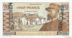 20 Francs Émile Gentil Spécimen AFRIQUE ÉQUATORIALE FRANÇAISE  1946 P.22s SC