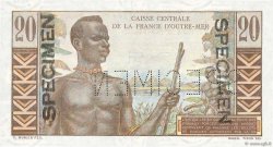 20 Francs Émile Gentil Spécimen FRENCH EQUATORIAL AFRICA  1946 P.22s AU