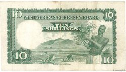 10 Shillings ÁFRICA OCCIDENTAL BRITÁNICA  1957 P.09a BC+