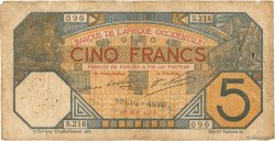 5 Francs PORTO-NOVO FRENCH WEST AFRICA Porto-Novo 1918 P.05E VG