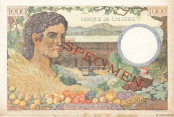 1000 Francs Spécimen ALGÉRIE  1942 P.089s SUP+