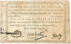 1000 Livres ISLAS DE FRANCIA Y BOURBON  1790 P.23 RC+