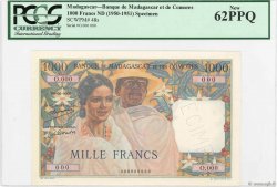 1000 Francs Spécimen MADAGASKAR  1950 P.048as fST+