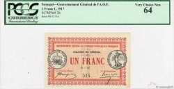 1 Franc SENEGAL  1917 P.2b q.FDC