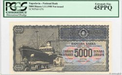 5000 Dinara Non émis YUGOSLAVIA 1950 P.067N 4120290 Banknotes
