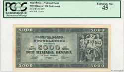 5000 Dinara Non émis JUGOSLAWIEN  1950 P.067Y VZ+
