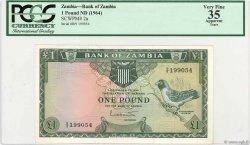 1 Pound ZAMBIE  1964 P.02a TTB+