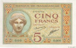 5 Francs Épreuve MADAGASCAR  1926 P.035p AU