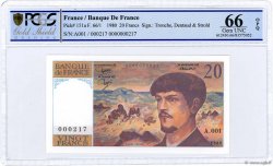 20 Francs DEBUSSY Petit numéro FRANCE  1980 F.66.01A1