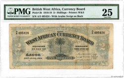 2 Shillings BRITISH WEST AFRICA  1916 P.02a F
