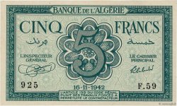 5 Francs ALGÉRIE  1942 P.091 NEUF