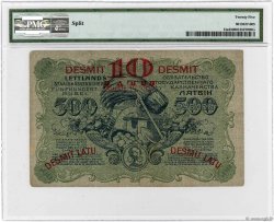 10 Latu sur 500 Rubli LATVIA  1920 P.13a F