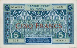 5 Francs MARUECOS  1924 P.09 SC