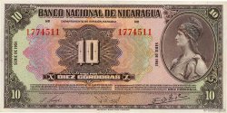 10 Cordobas NICARAGUA  1951 P.094c q.AU