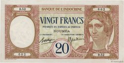 20 Francs NOUVELLE CALÉDONIE  1929 P.37b fVZ