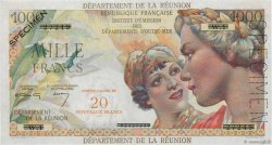 20 NF sur 1000 Francs Union Française Spécimen REUNION INSEL  1967 P.55s fST