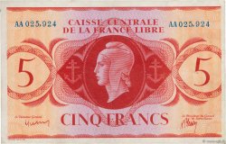 5 Francs SAN PEDRO Y MIGUELóN  1943 P.10 MBC