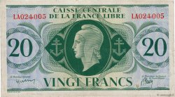 20 Francs SAINT PIERRE ET MIQUELON  1943 P.12 pr.TTB