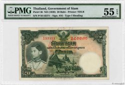 20 Baht THAILANDIA  1939 P.036 q.AU