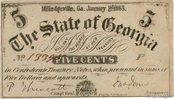 5 Cents ÉTATS-UNIS D AMÉRIQUE Milledgeville 1863 PS.0857