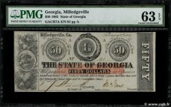 50 Dollars Petit numéro UNITED STATES OF AMERICA Milledgeville 1863 PS.0868 UNC-