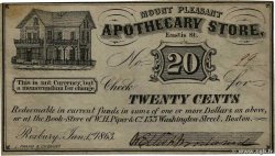 20 Cents ÉTATS-UNIS D AMÉRIQUE Roxbury 1863 