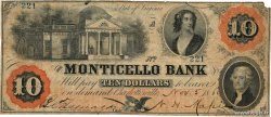 10 Dollars UNITED STATES OF AMERICA Charlottesville 1860  F