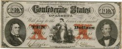 10 Dollars Faux KONFÖDERIERTE STAATEN VON AMERIKA  1861 P.25x fST