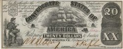 20 Dollars KONFÖDERIERTE STAATEN VON AMERIKA  1861 P.31a VZ+