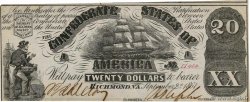 20 Dollars 美利堅聯盟國  1861 P.31a XF+
