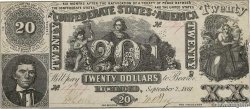 20 Dollars 美利堅聯盟國  1861 P.33 XF+
