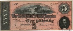 5 Dollars CONFEDERATE STATES OF AMERICA  1864 P.67 XF