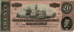 20 Dollars KONFÖDERIERTE STAATEN VON AMERIKA  1864 P.69 VZ