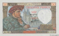 50 Francs JACQUES CŒUR  FRANCE  1942 F.19.18