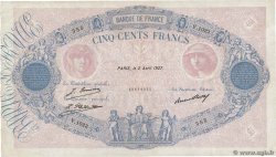 500 Francs BLEU ET ROSE FRANCIA  1927 F.30.30 MB
