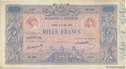 1000 Francs BLEU ET ROSE FRANKREICH  1892 F.36.04 VZ
